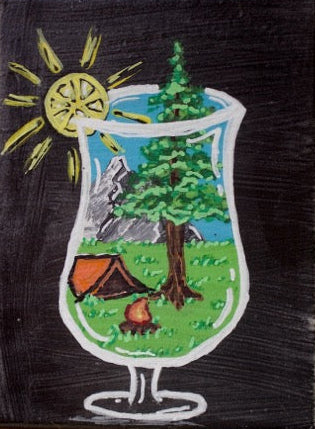 a campsite on the rocks